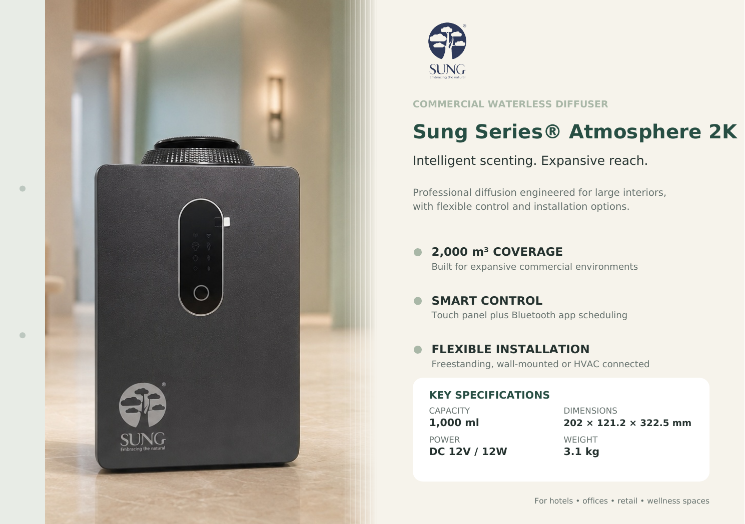 Sung Series Atmosphere 2K Commercial Aroma Diffuser